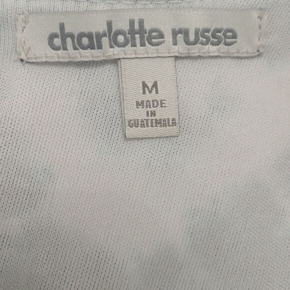 Charlotte Russe  blue white tie dye partial open back romper  Sz M NWOT - Picture 9 of 9